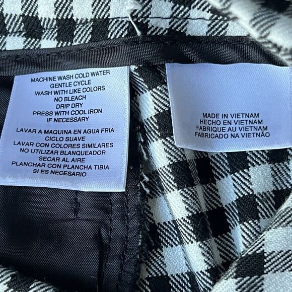 Anne Klein Womens The Director Pant Straight Leg Trousers Gingham Sz 12 Medium - Picture 6 of 9